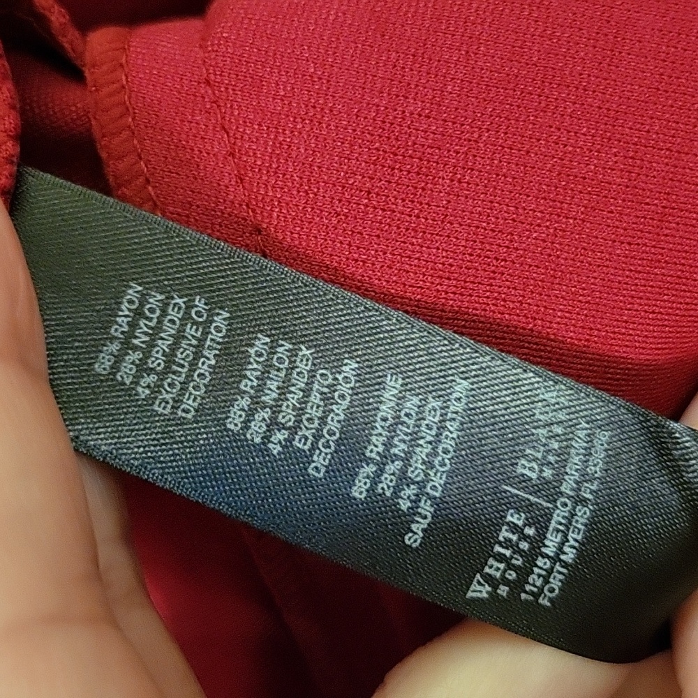 WHBM | Red Moto Style Office Jacket with Ruffle Detail - size 10P - Picture 11 of 12